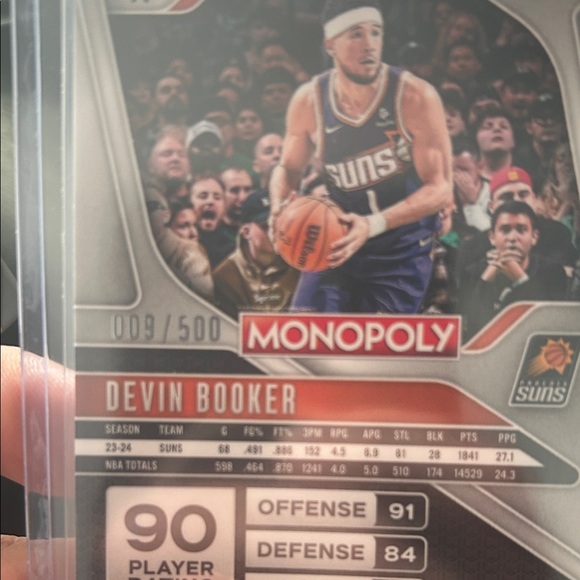 Devin Booker Monopoly Prizm Gold Shimmer Refractor numbered 009/500 Suns NBA - Picture 3 of 3